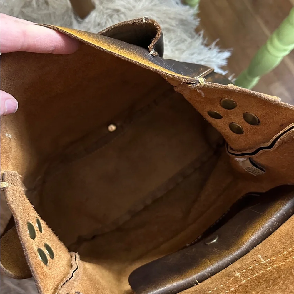 Patricia Nash Brown Distressed Italian Leather Barcelona‎ Saddlebag Crossbody - Picture 10 of 17